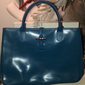 Longchamp Blue ROSEAU ESSENTIAL LARGE Tote Bag